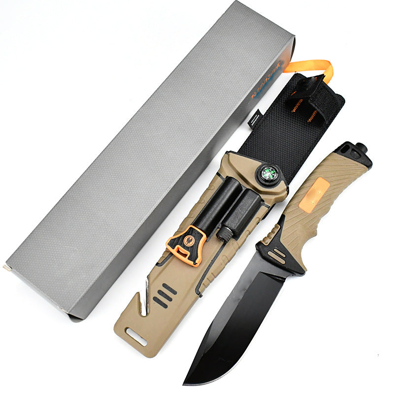 Tactical Survival Knife with Built-in Compass