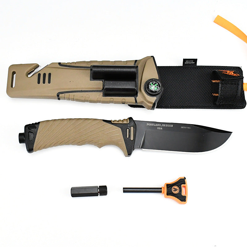 Tactical Survival Knife with Built-in Compass