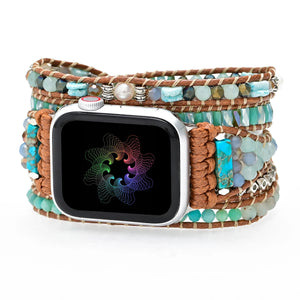 TEEPOLLO Handmade Amazonite Apple Watch Bracelet Bands