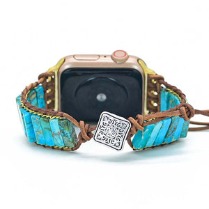 TEEPOLLO Customized Boho Turquoise Apple Watch Wrap Band Women's