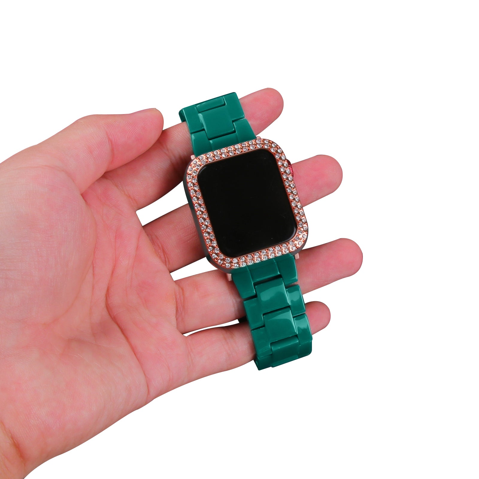 TEEPOLLO Green Resin Apple Watch Band Strap for Women