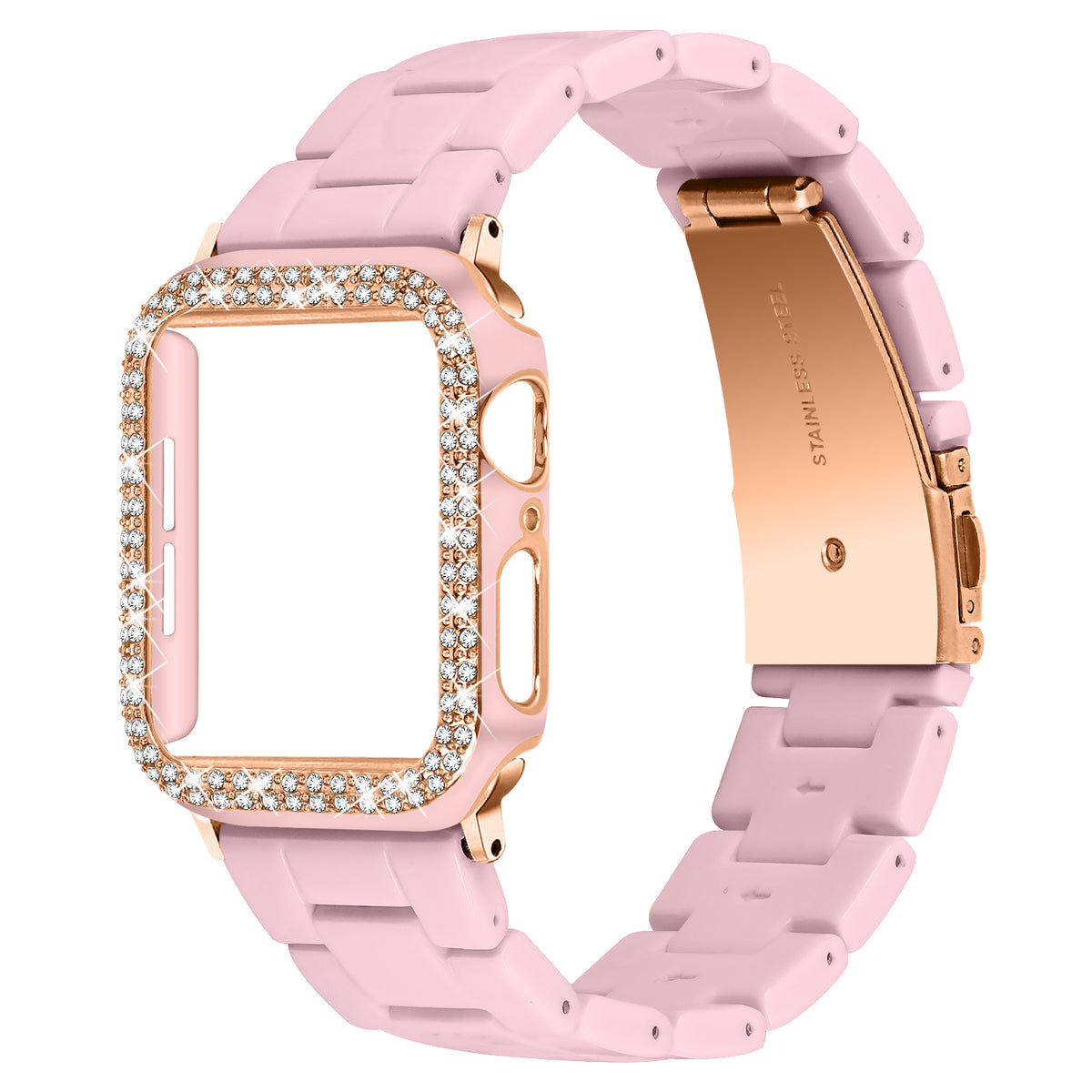 TEEPOLLO Pink Cute Resin Apple Iwatch eplacement Band Strap for Women