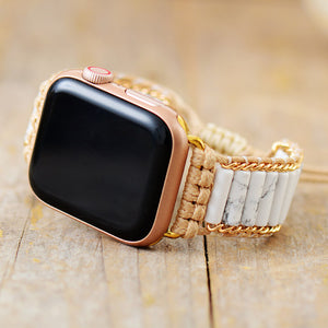 TEEPOLLO White Stone Apple Watch Bracelet Band