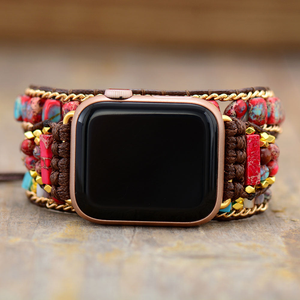 Boho Apple Watch Band,Beaded Apple Watch Band, Wrist Band Bracelet