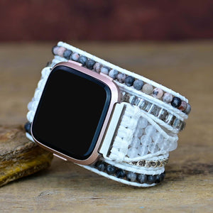 Teepollo Handmade Personalized White Labradorite Fitbit Versa 2 Watch Band