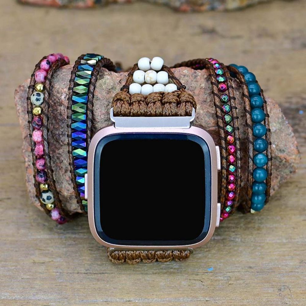 Teepollo Handmade Personalized Jasper Stone Fitbit Versa 2 Watch Band 