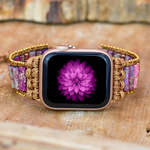TEEPOLLO Desinger Pink Boho Women's Apple Watch Straps Beaded