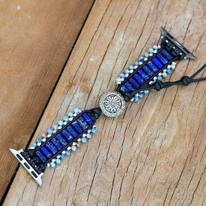 TEEPOLLO Blue Wrap Apple Watch Strap Jewelry Bracelet Band Blue 38mm Boho