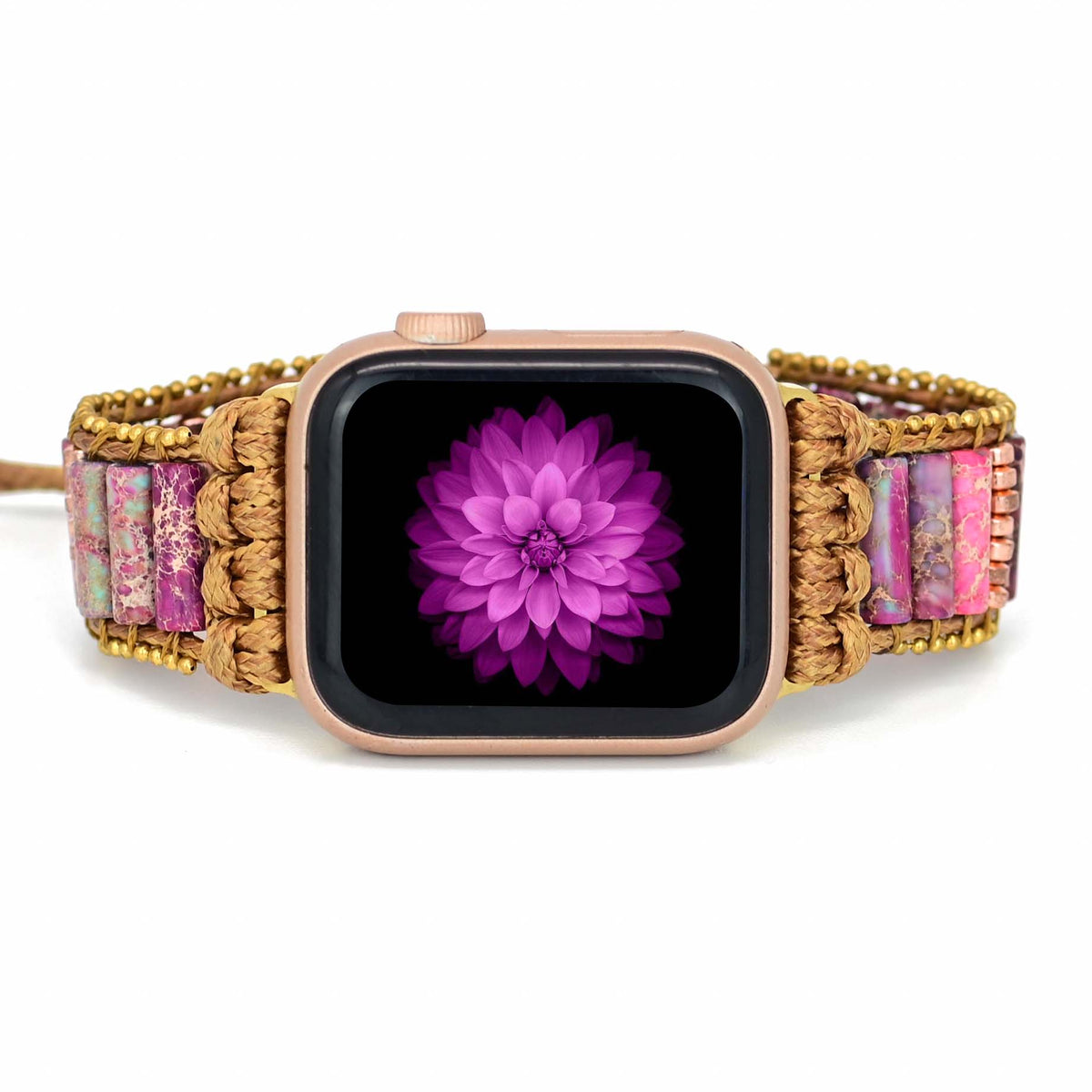 TEEPOLLO Desinger Pink Boho Women's Apple Watch Straps Beaded