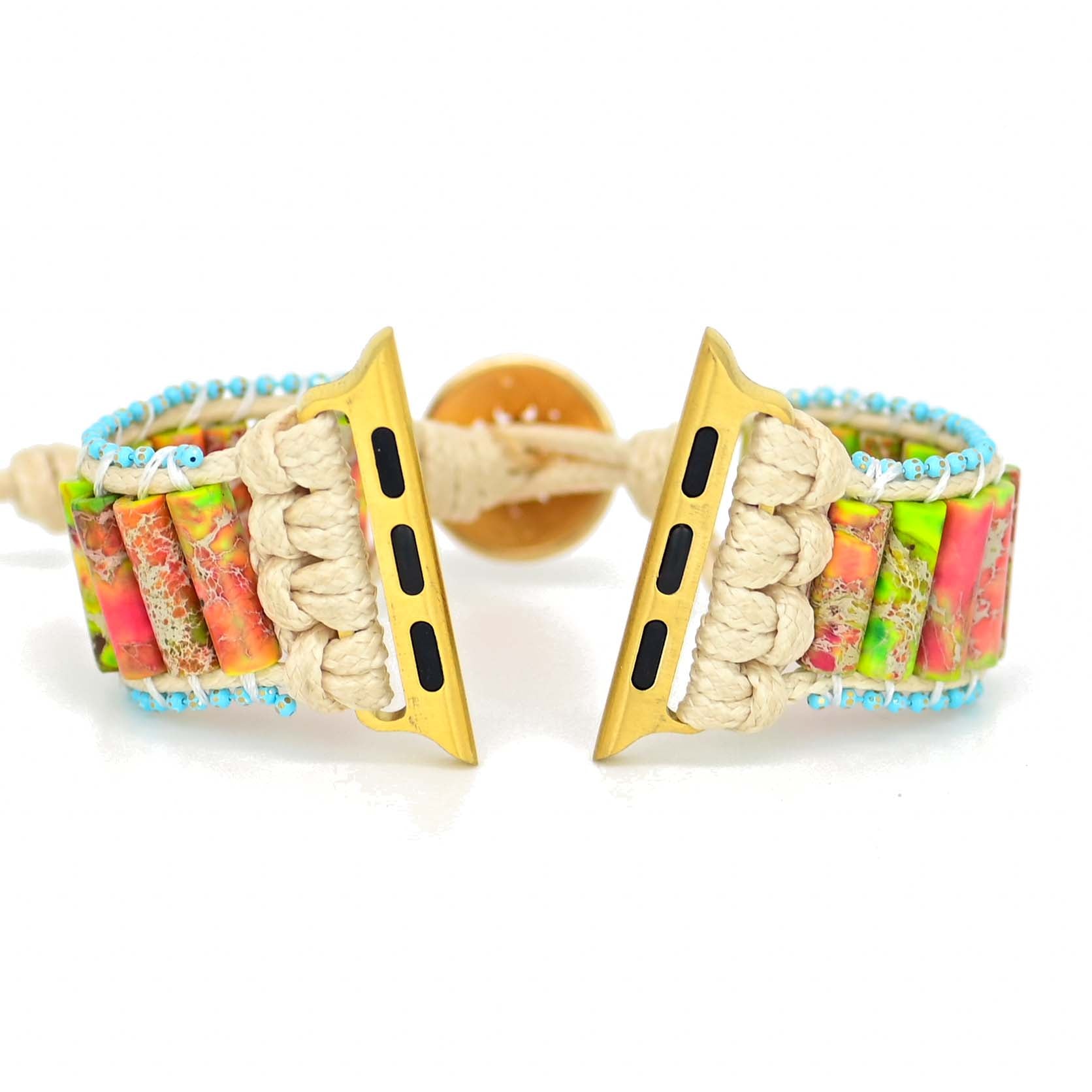 TEEPOLLO Cute Yellow Boho Beaded Apple Watch Band Strap for Women