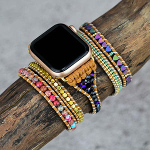 TEEPOLLO Personalized Heart Love Beaded Apple Watch Bracelet