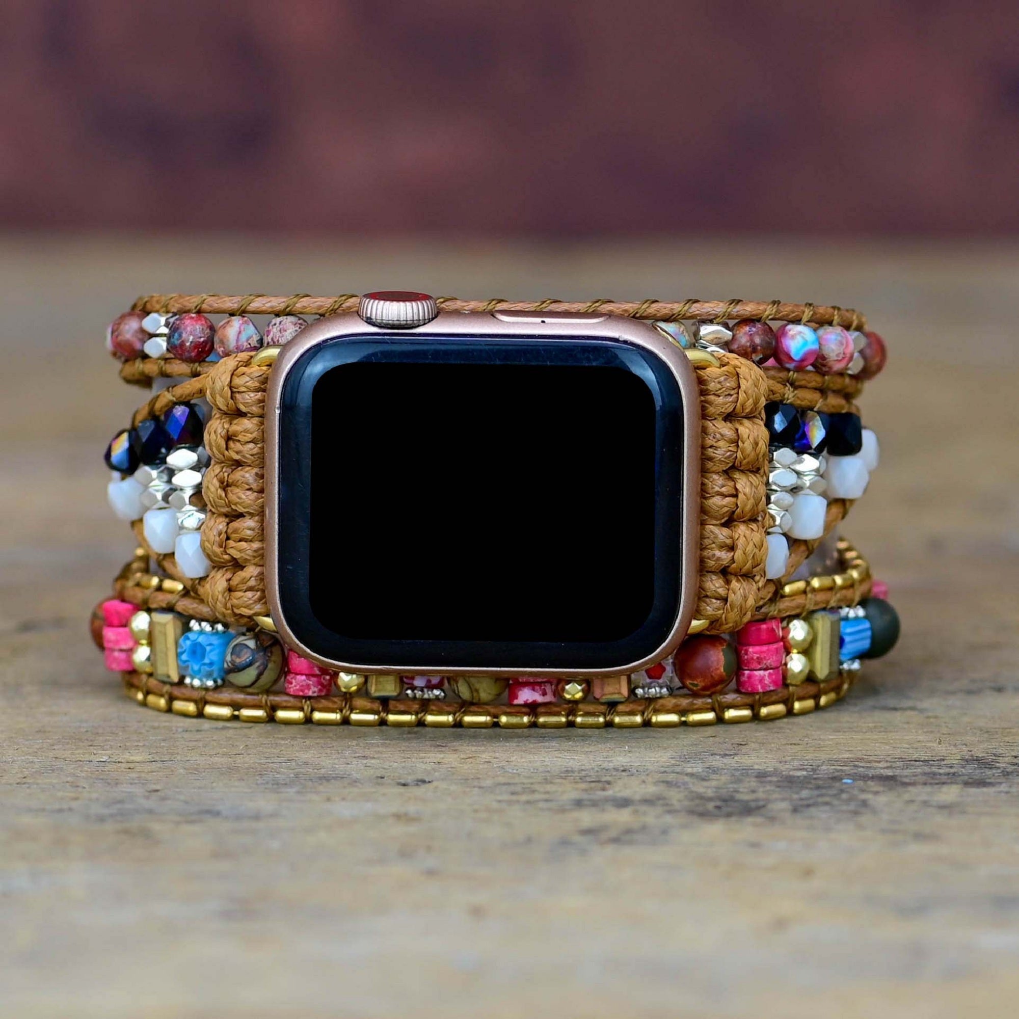 TEEPOLLO Fashion Personliazed Bohemian Mini Handmade Apple Watch Strap Band