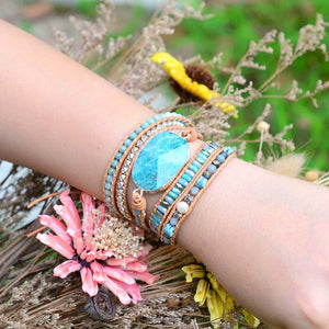 TEEPOLLO Bohemian Amazonite Wrap Bracelet