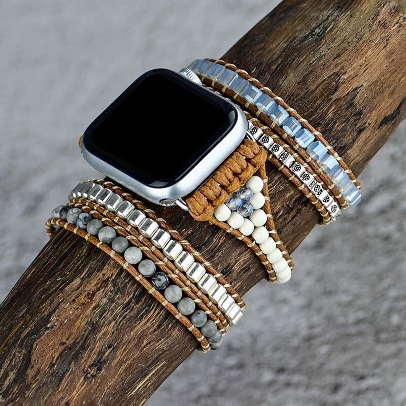 BOKIIWAY Handmade Beaded Boho Watch Bracelet Band Compatible with Apple  Watch 38mm/40mm/41mm/42mm/44mm/45mm-Watch Strap for Iwatch Series