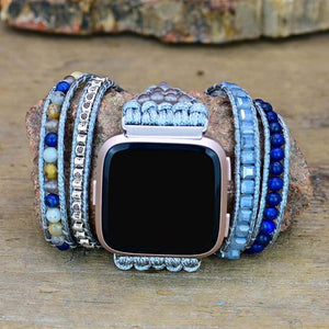 Teepollo Handmade Personalized Lapis Stone Fitbit Versa 2 Watch Band